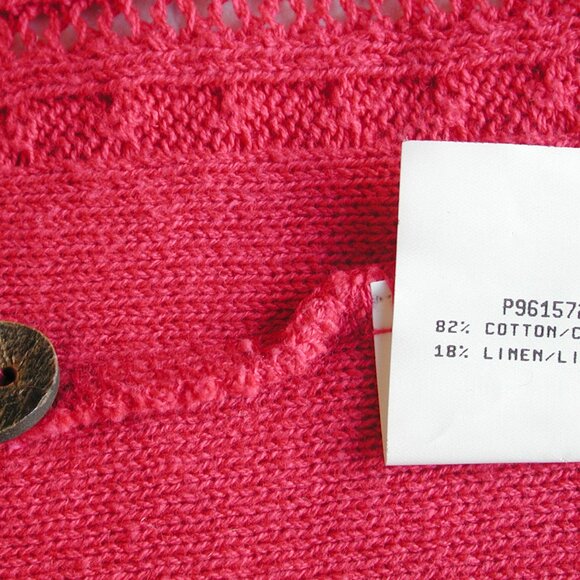 GEIGER made in Austria Cardigan Sweater Logo Signature Cotton & Linen 36/Small - Picture 7 of 8